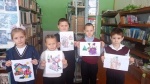 В библиотеке МОУ "СОШ с.Демьяс" прошел конкурс детских рисунков "Новогодние фантазии"