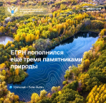 ЕГРН пополнился ещё тремя памятниками природы