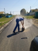 В поселке Советский на улице Ленина и Кирова проведены контрольные замеры дорожного полотна В поселке Советский на улице Ленина и Кирова проведены контрольные замеры дорожного полотна
